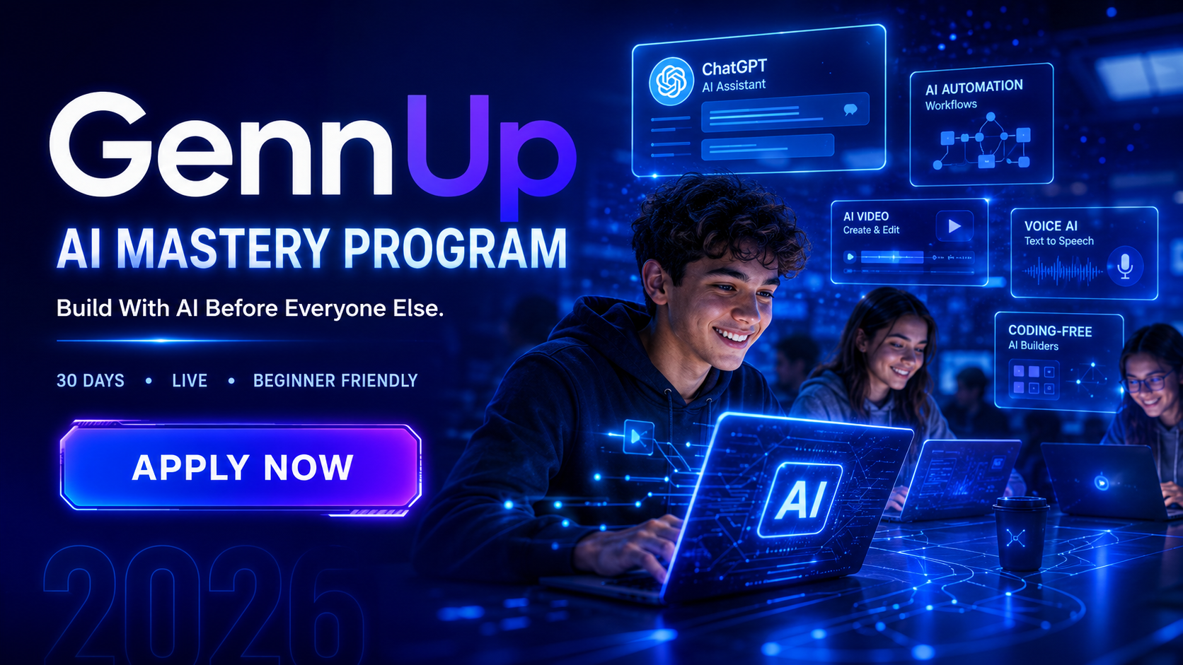 Students learning AI — desktop
